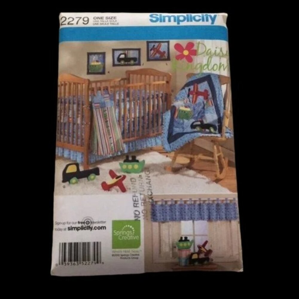 Simplicity 2279 Nursery Decor and Accessories Pattern Uncut Toys Quilt Planes